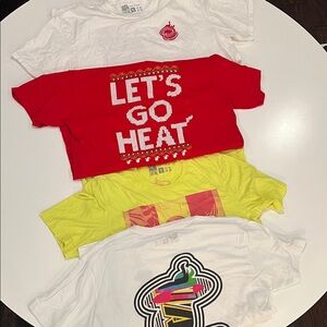 Miami Heat Basketball Graphic T-Shirts Bundle - Red, Yellow, and White